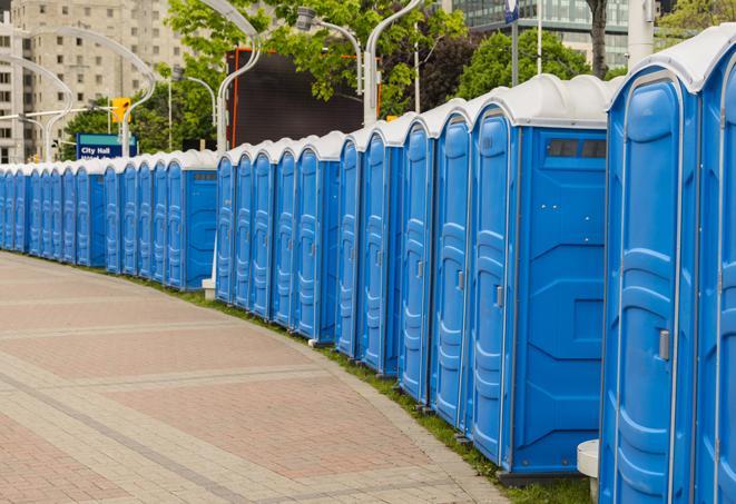 Seasonal porta potty units set up at a LA CROSSE, WISCONSIN venue